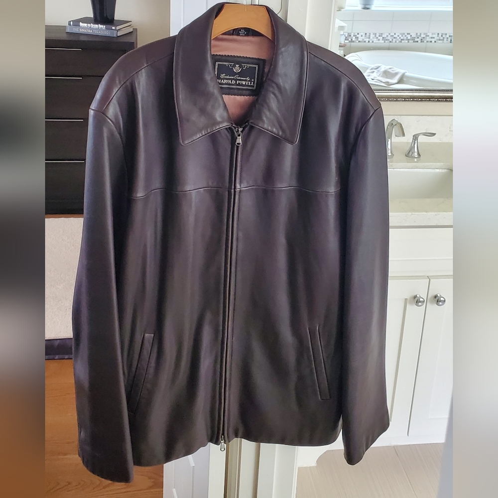 Harold Powell Brown Leather Jacket XL